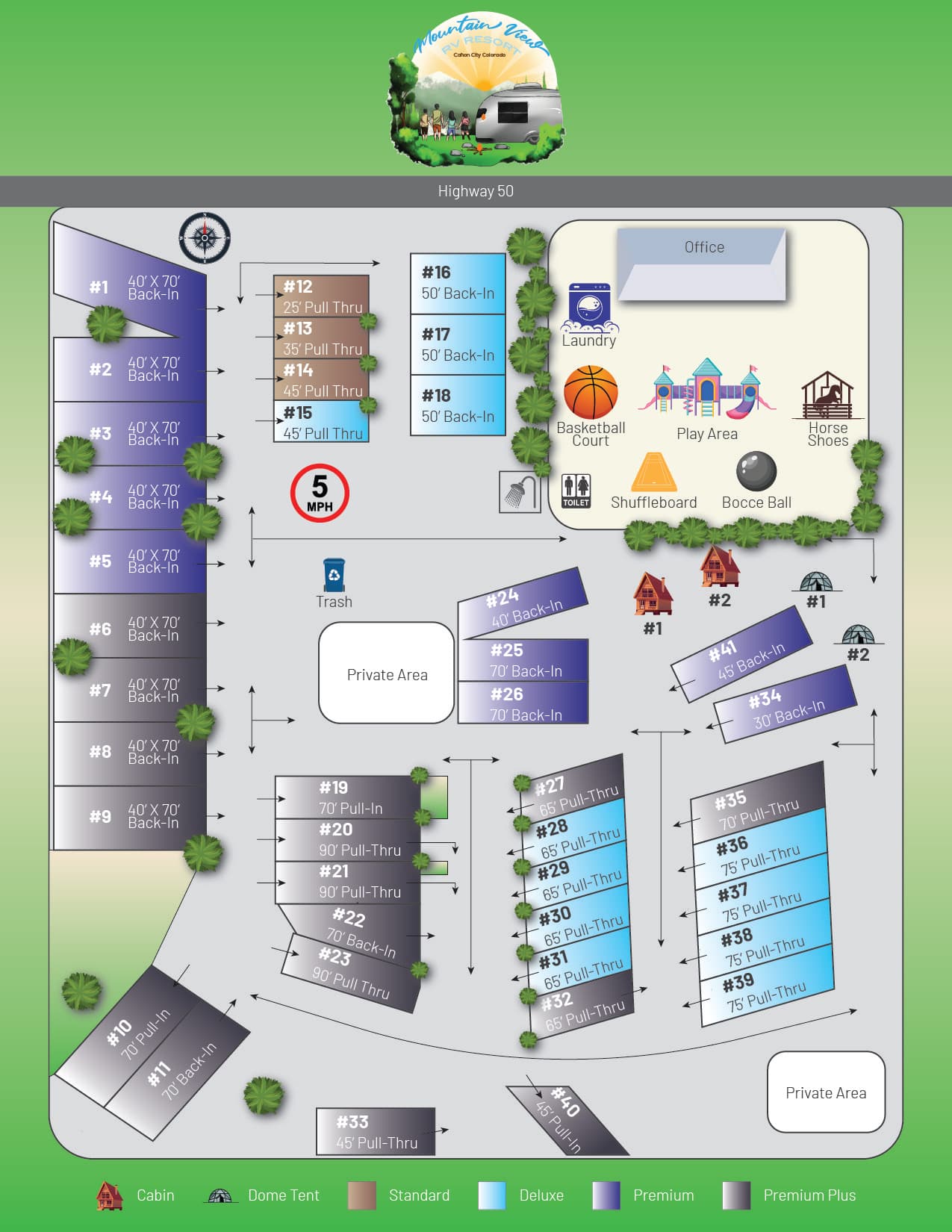 Mountain View RV Resort park map